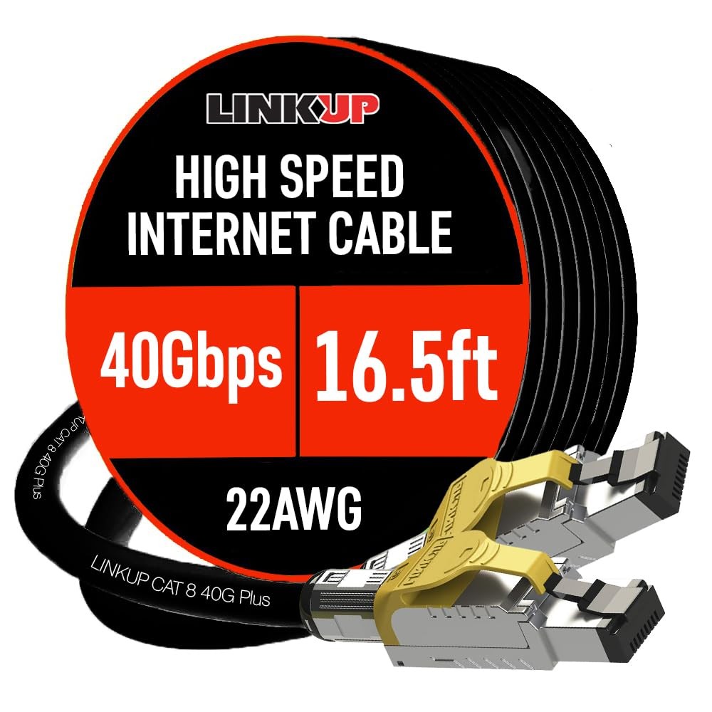 LINKUP Cat 8 Ethernet Cable | Long Internet Cord | High Speed 22AWG – 16.5ft