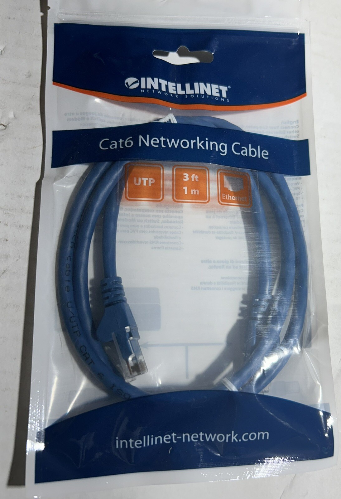 12 Pack Of Cables Intellinet 342582 3ft Blue Cat6 Snagless Patch Cable-Free Ship