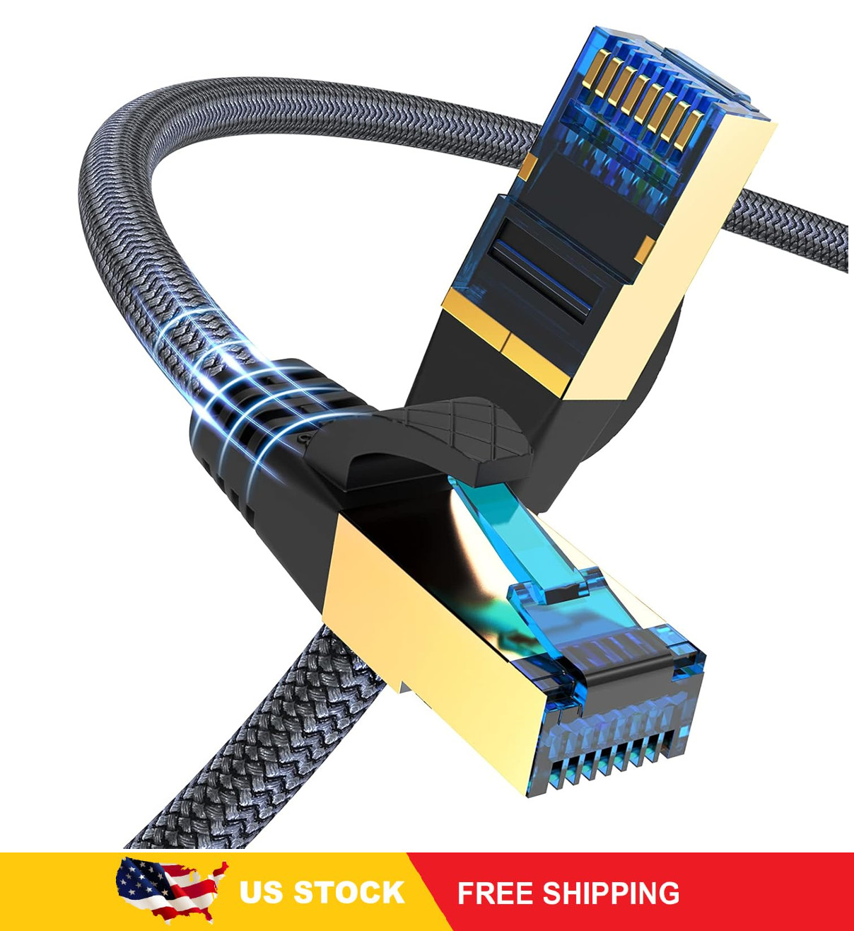 Cat 8 Ethernet Cable 6ft, 10FT 15FT 25FT 33FT 50FT 75FT 100FT 150FT 200FT,Route