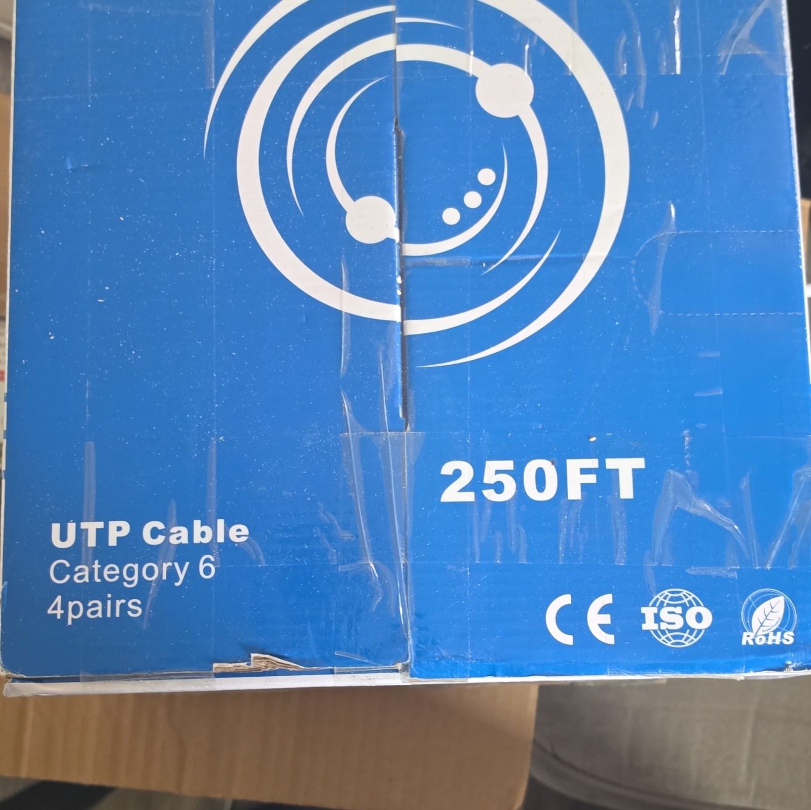Vivo CAT6 Ethernet Cable 4Pair Wire UTP Pull Box 250ft Box Cable-V015W