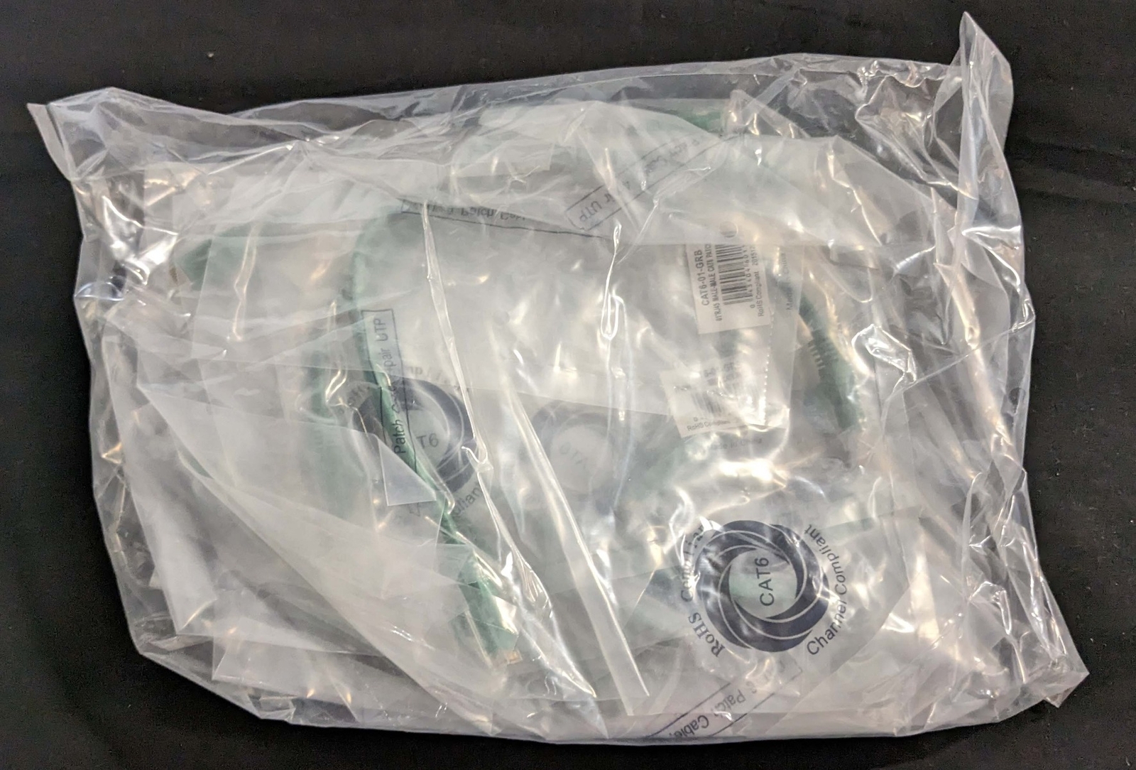 CAT6 1ft RJ45 Male-Make Patch Cable Green 10 Pack