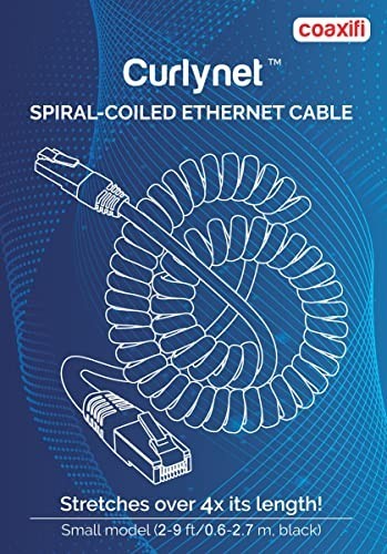 24AWG Spiral-Coiled Ethernet Cat5e Cable (4-15 Feet)