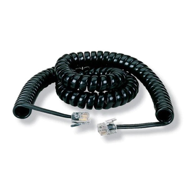 Black Box EJ300-0006 Modular Coiled Handset Cord Black