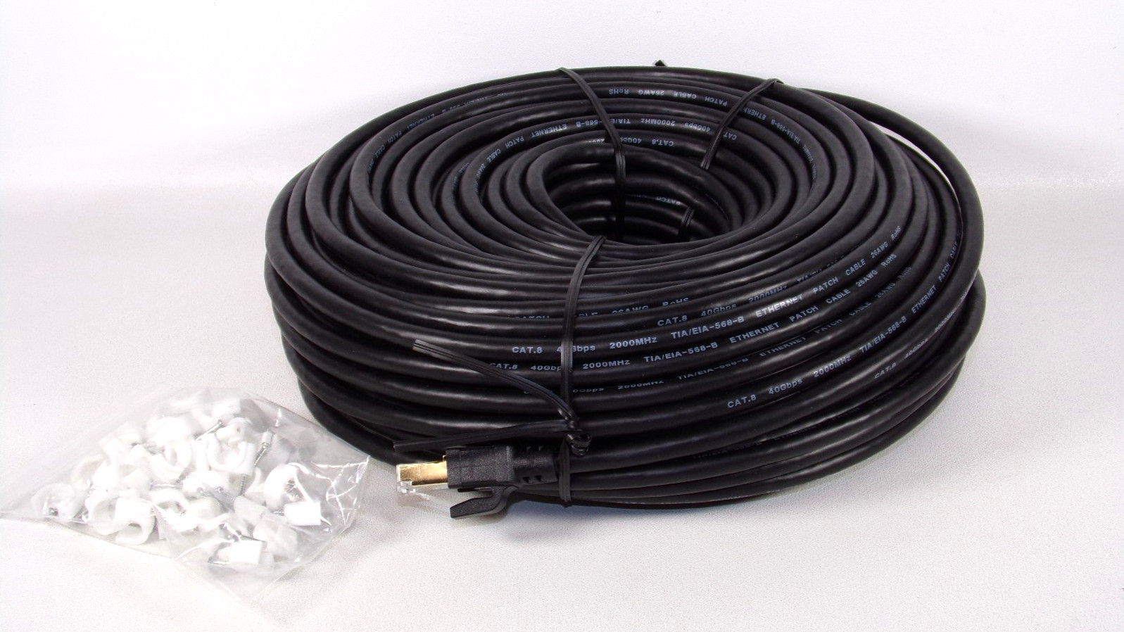 Cat 8 Ethernet Patch Cable, 40Gbps 2000MHz TIA/EIA-568-B, 26AWG (200ft)