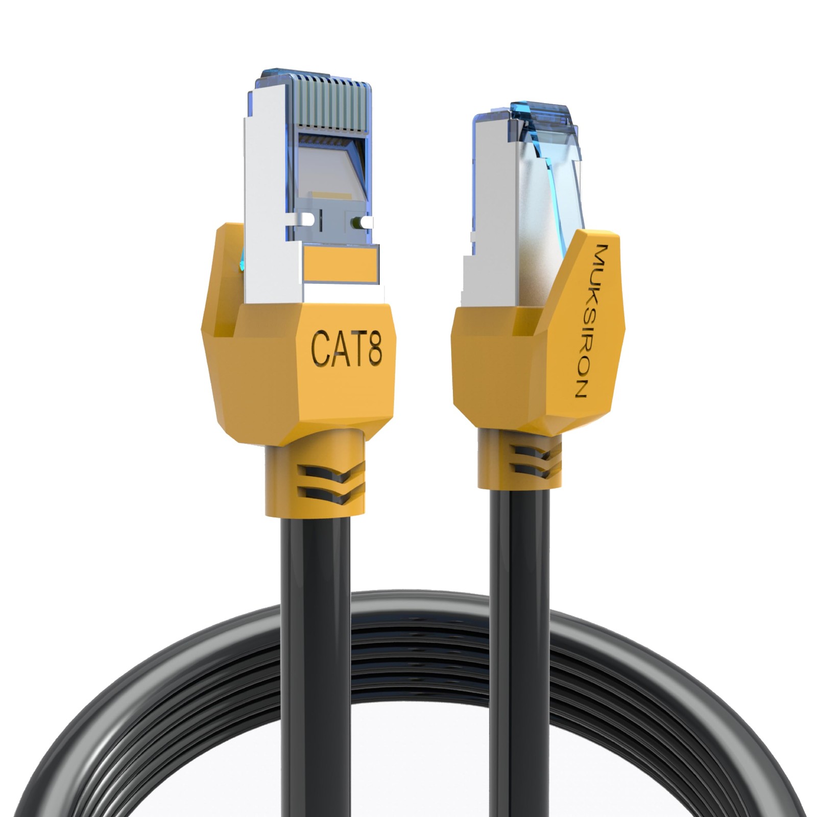 MUKSIRON Cat 8 Ethernet Cable 3 ft, 40Gbps High Speed Gaming CAT8-3FT, Black