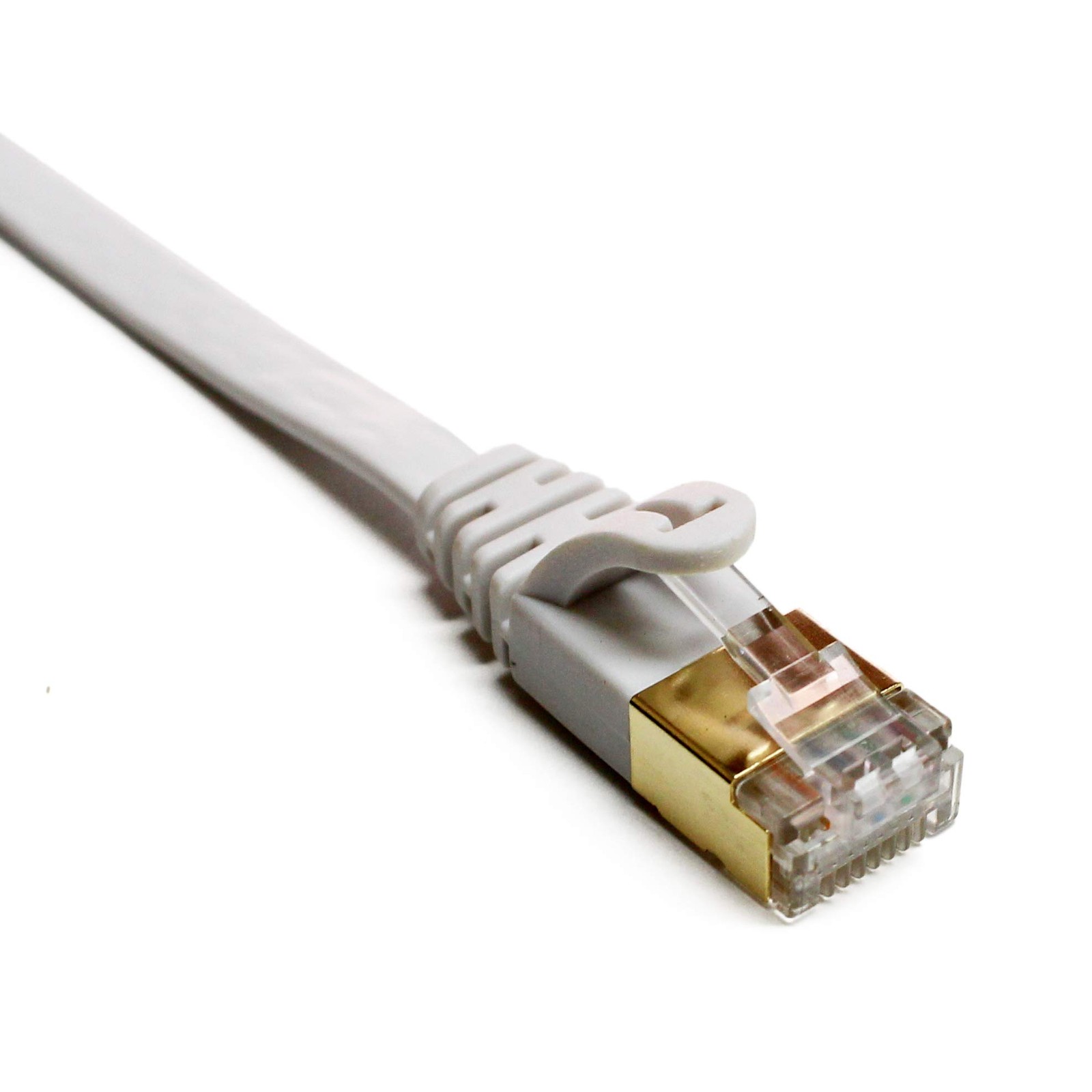 CAT7 10 Gigabit Ethernet Ultra Flat Patch Cable Modem Router White 12FT