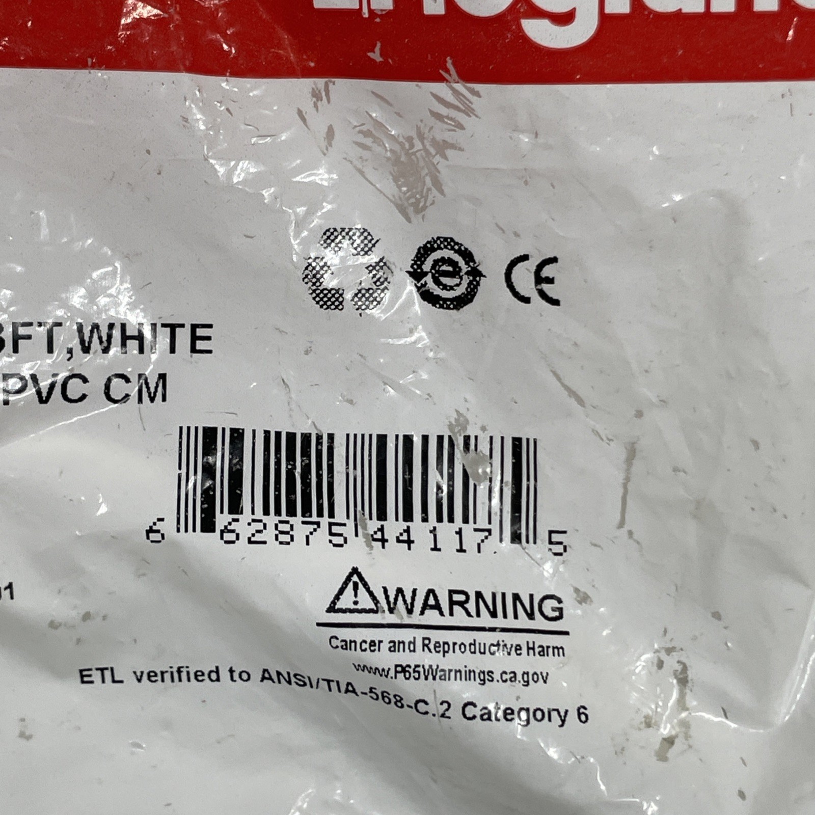 Legrand MC603-09 Cat6 RJ-45 Ethernet Patch Cable, 3 ft White Round