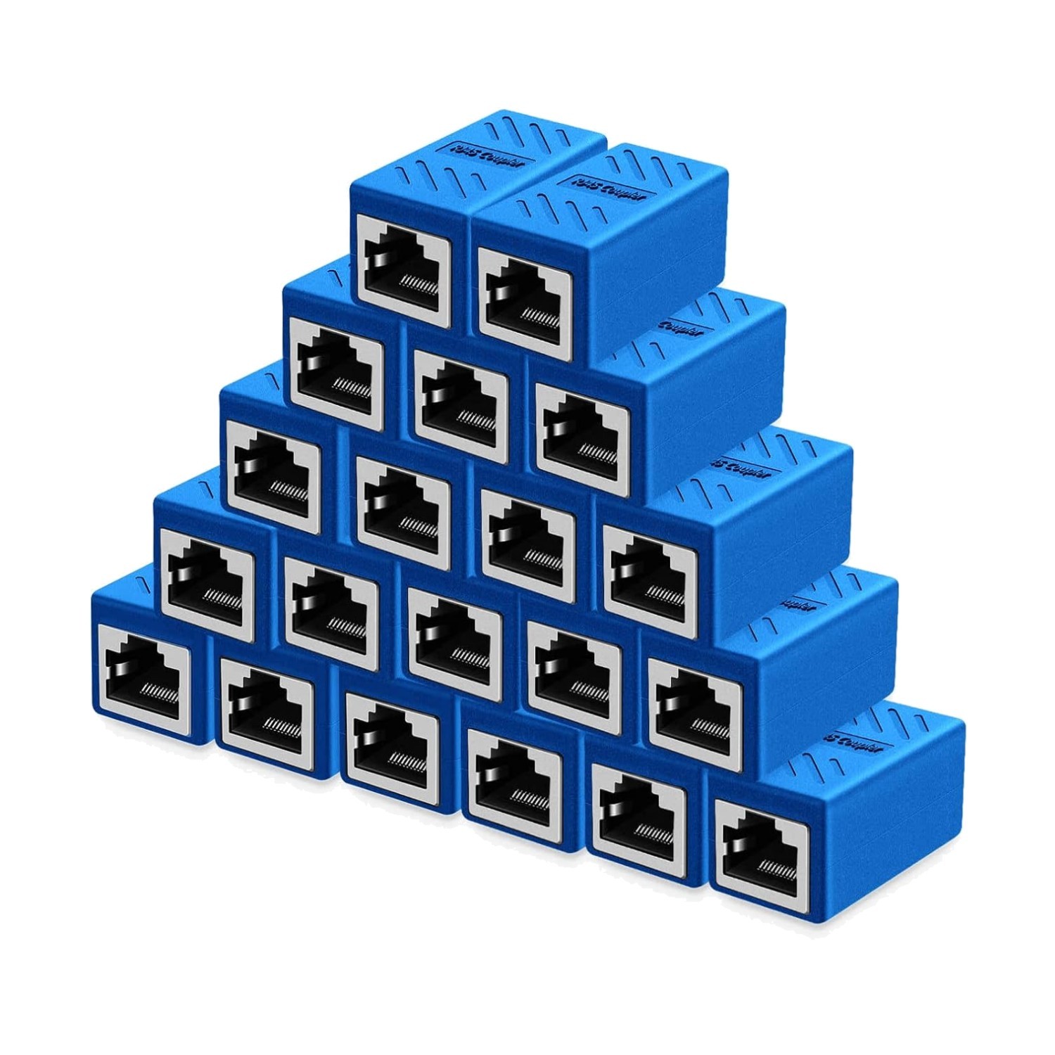Cat8/Cat7/Cat6 Ethernet Cable Coupler 20-Pack Blue