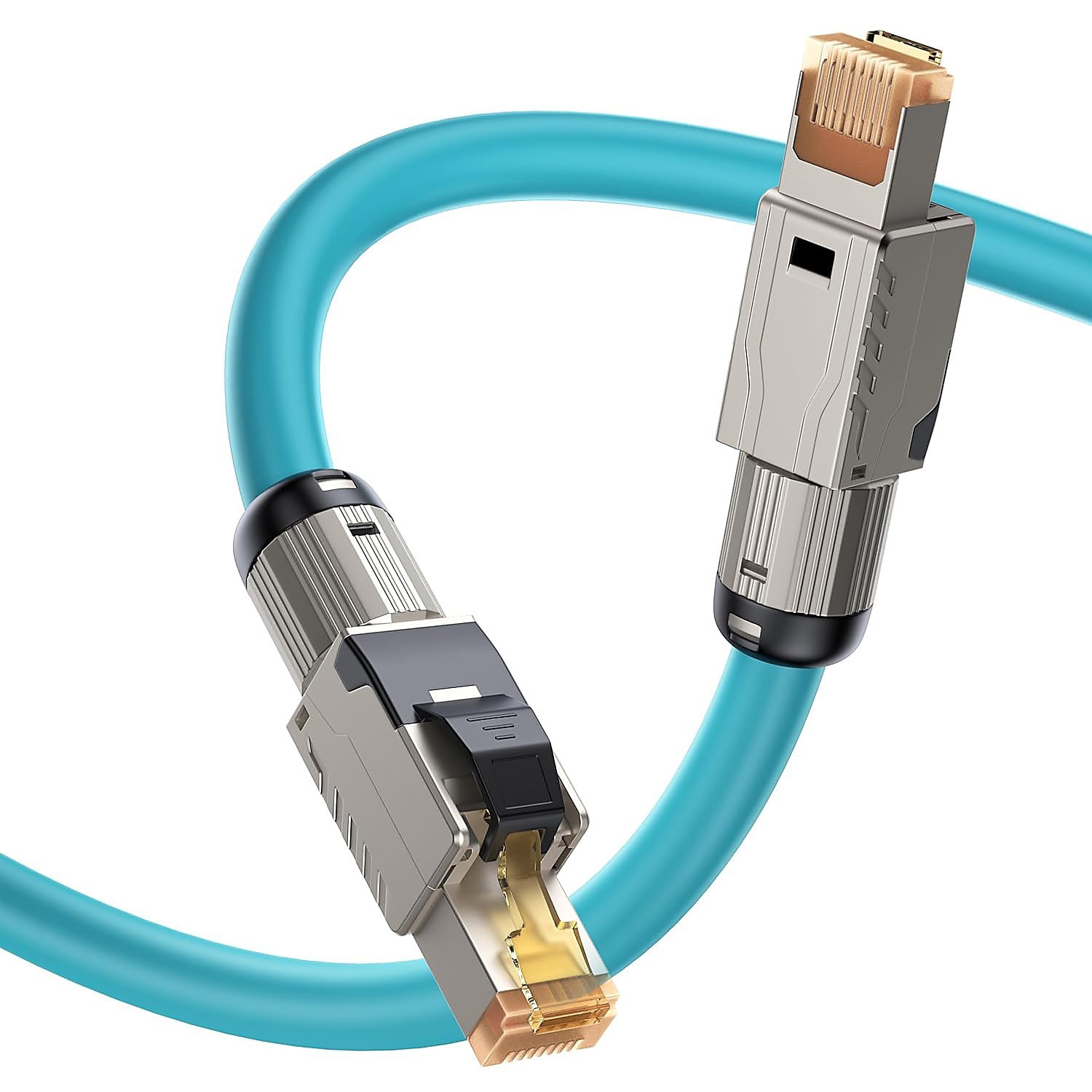 RJ45 Cat8 Gold Plated Ethernet Cable – 3.3ft – 2000MHz – 40Gbps – Blue