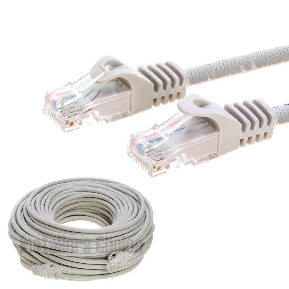 50FT 75FT 100FT 200FT CAT6 RJ45 Cable UTP Ethernet LAN Network Patch Wire Gray