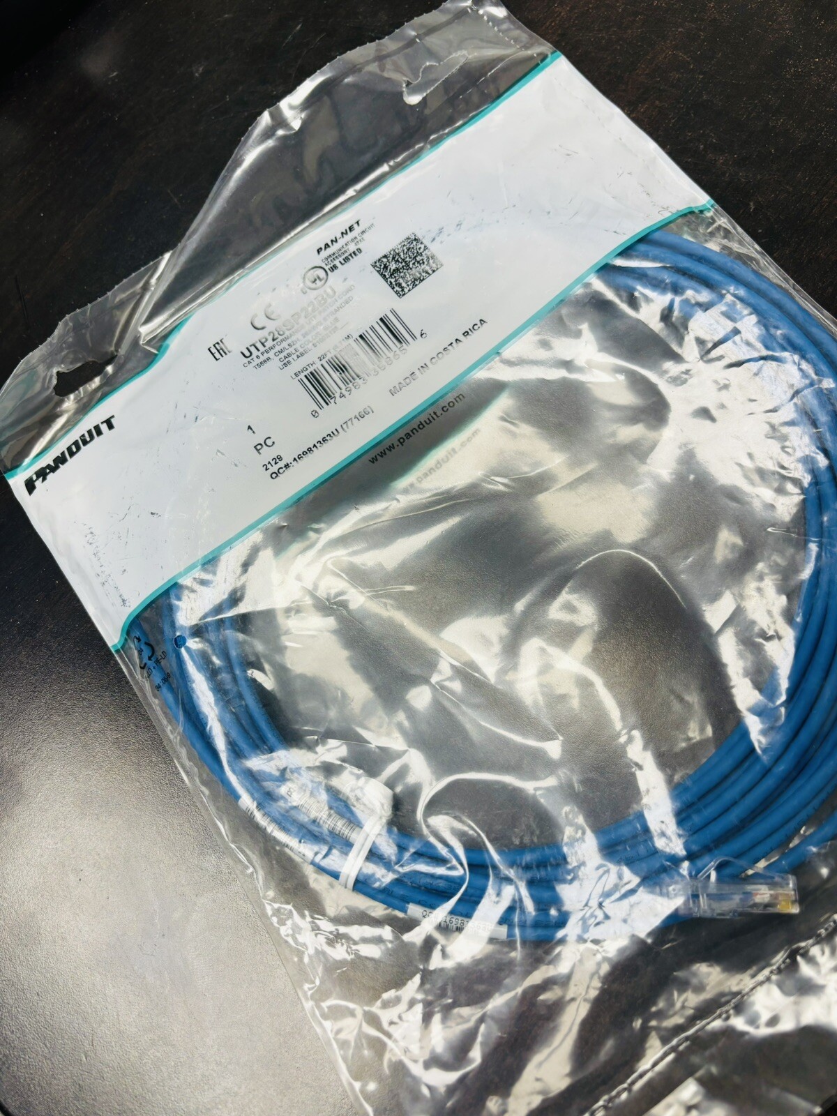 UTP28SP22BU (Panduit) 22FT Blue Cat6 28 Awg UTP Cooper Patch Cord
