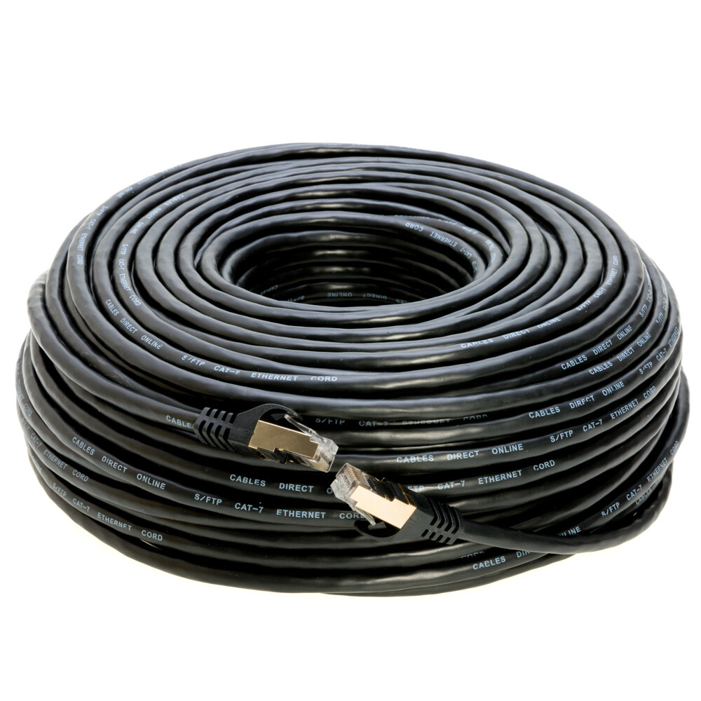 Cat7 S/FTP Ethernet Patch Cord Copper LAN Network Wire 50FT-200FT Multi LOT