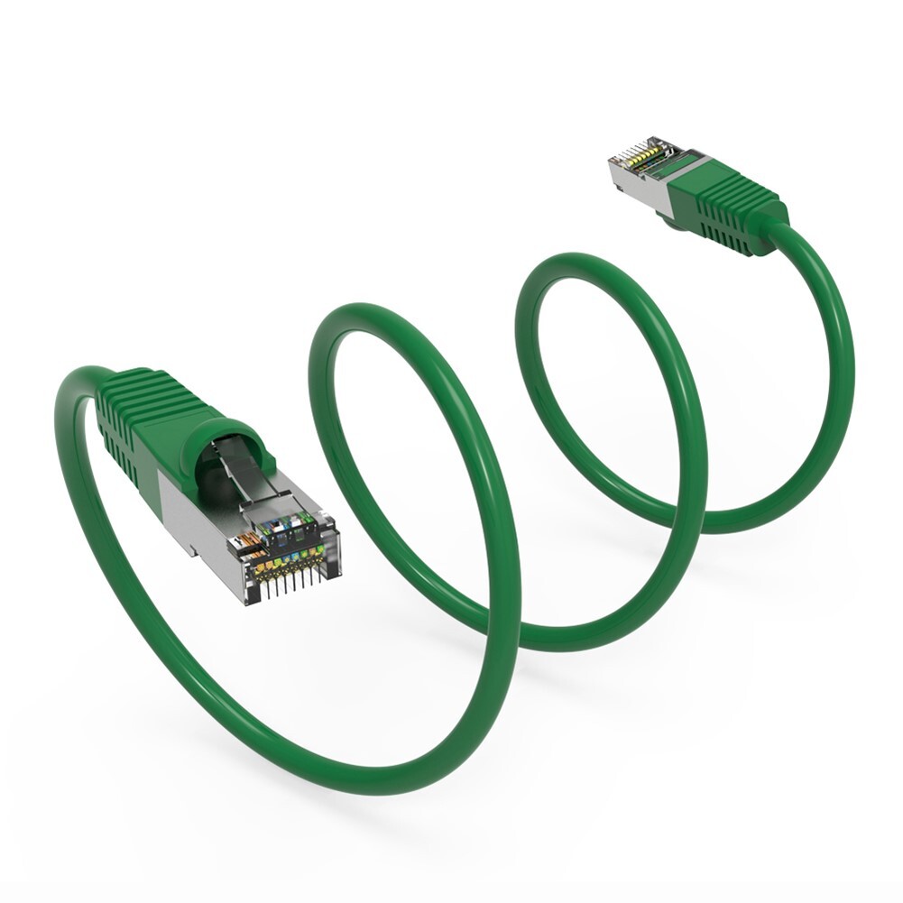 1FT Cat6 RJ45 Ethernet LAN Network SSTP Shielded Patch Cable Copper 26AWG Green