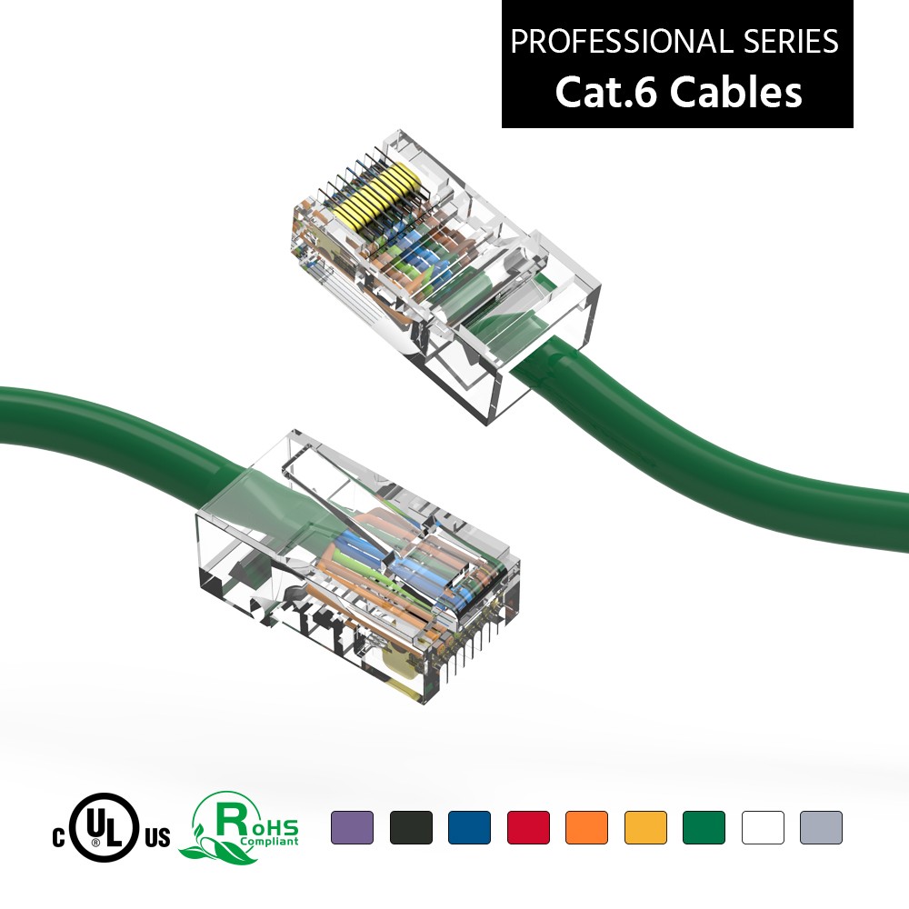 10 Pack of 0.5Ft CAT6 UTP Ethernet Network Non Booted Cable Green