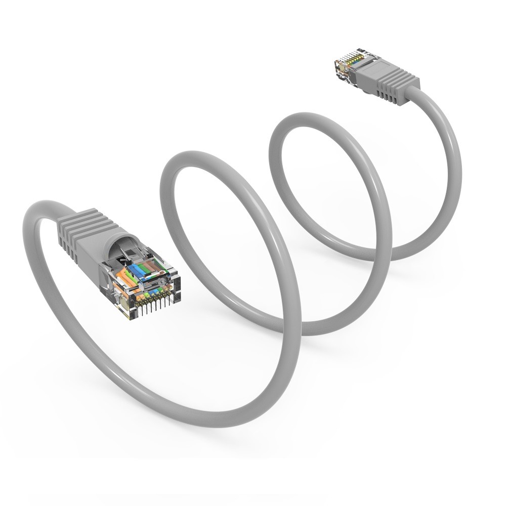 0.5Ft CAT5E UTP Ethernet Network Booted Cable Gray