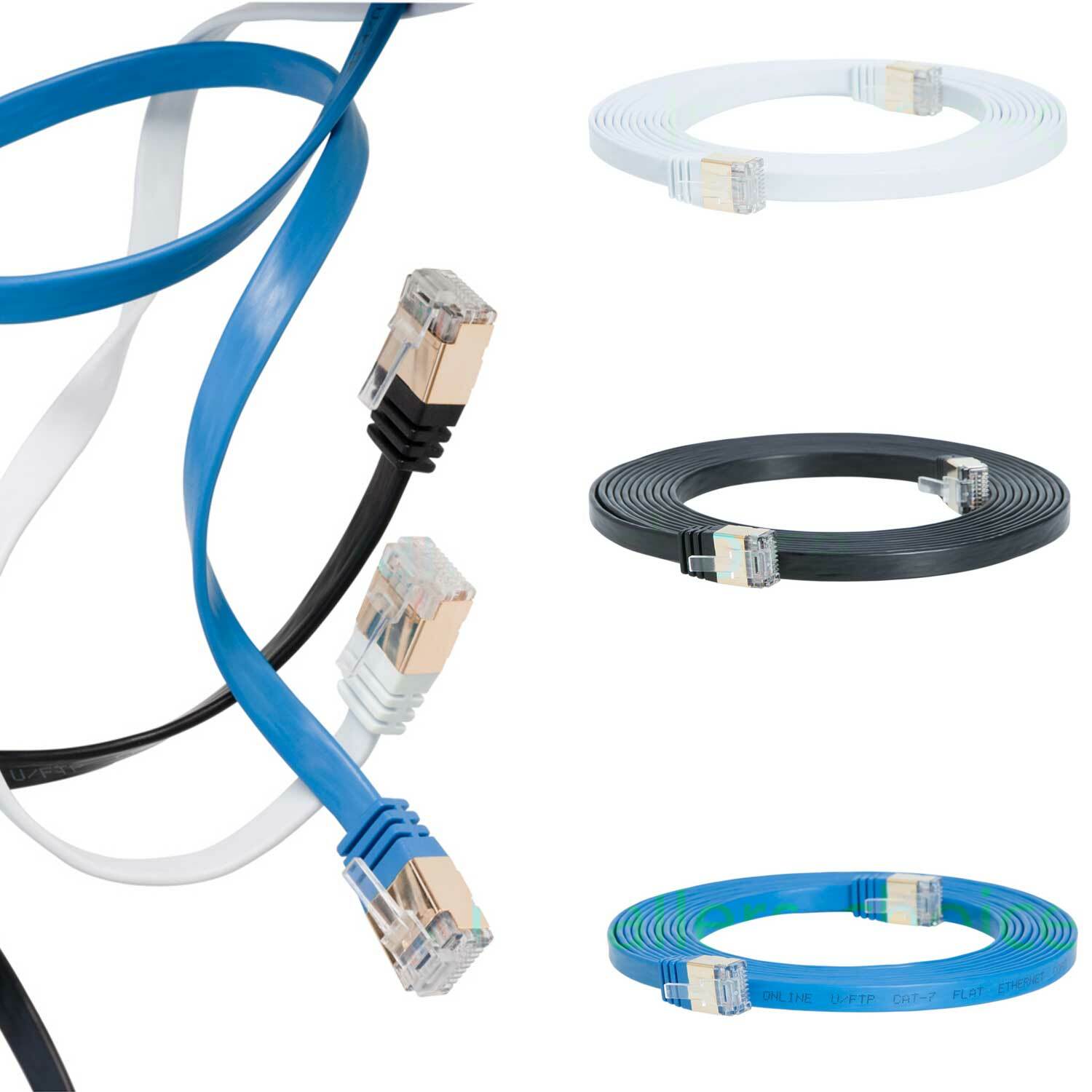 CAT7 Internet Cable LAN RJ45 Router Cord lot 3ft 6ft 10ft 20ft 30ft 50ft 100ft
