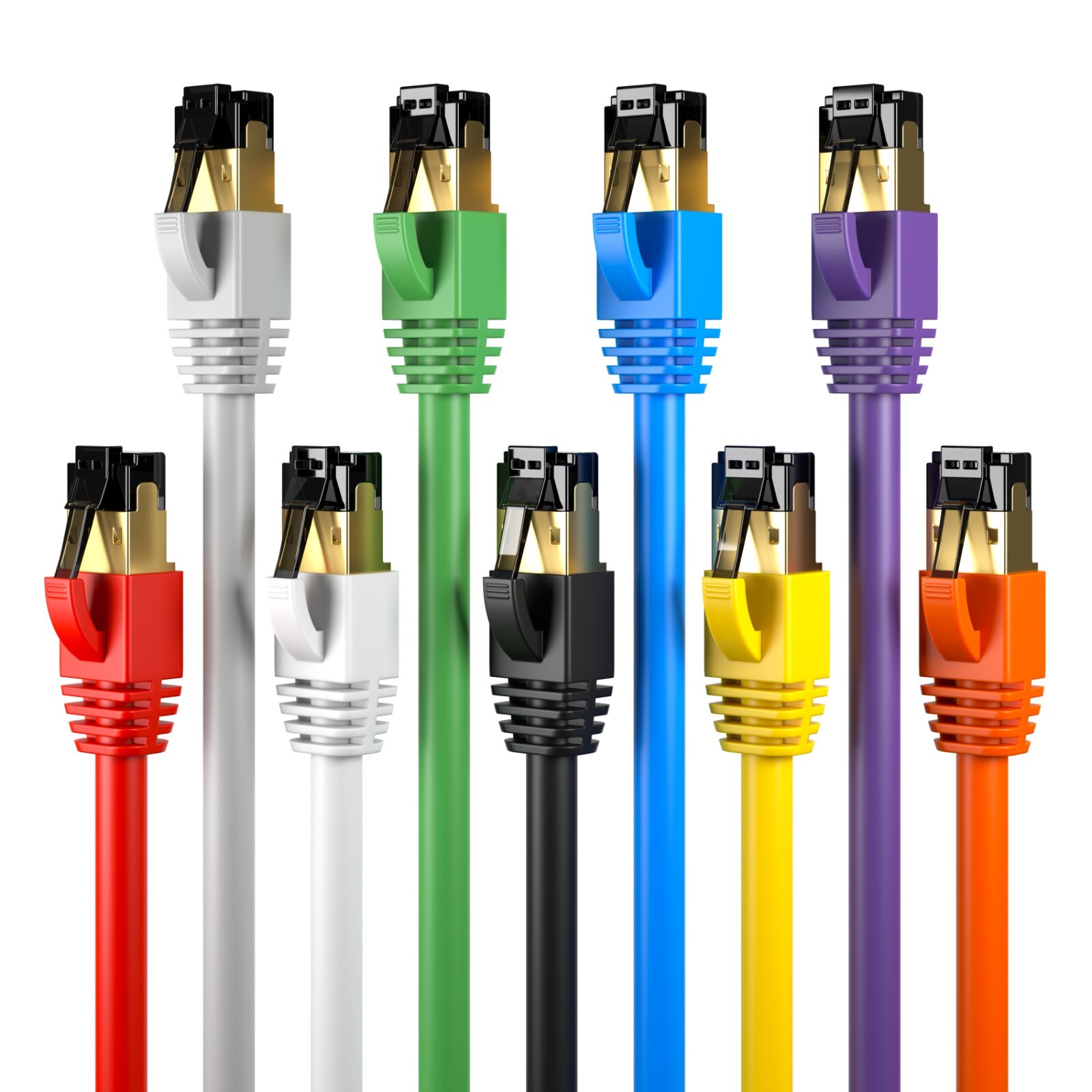CAT8 Gold Plated Shielded Ethernet Patch Cable Network High Speed S/FTP LAN Lot