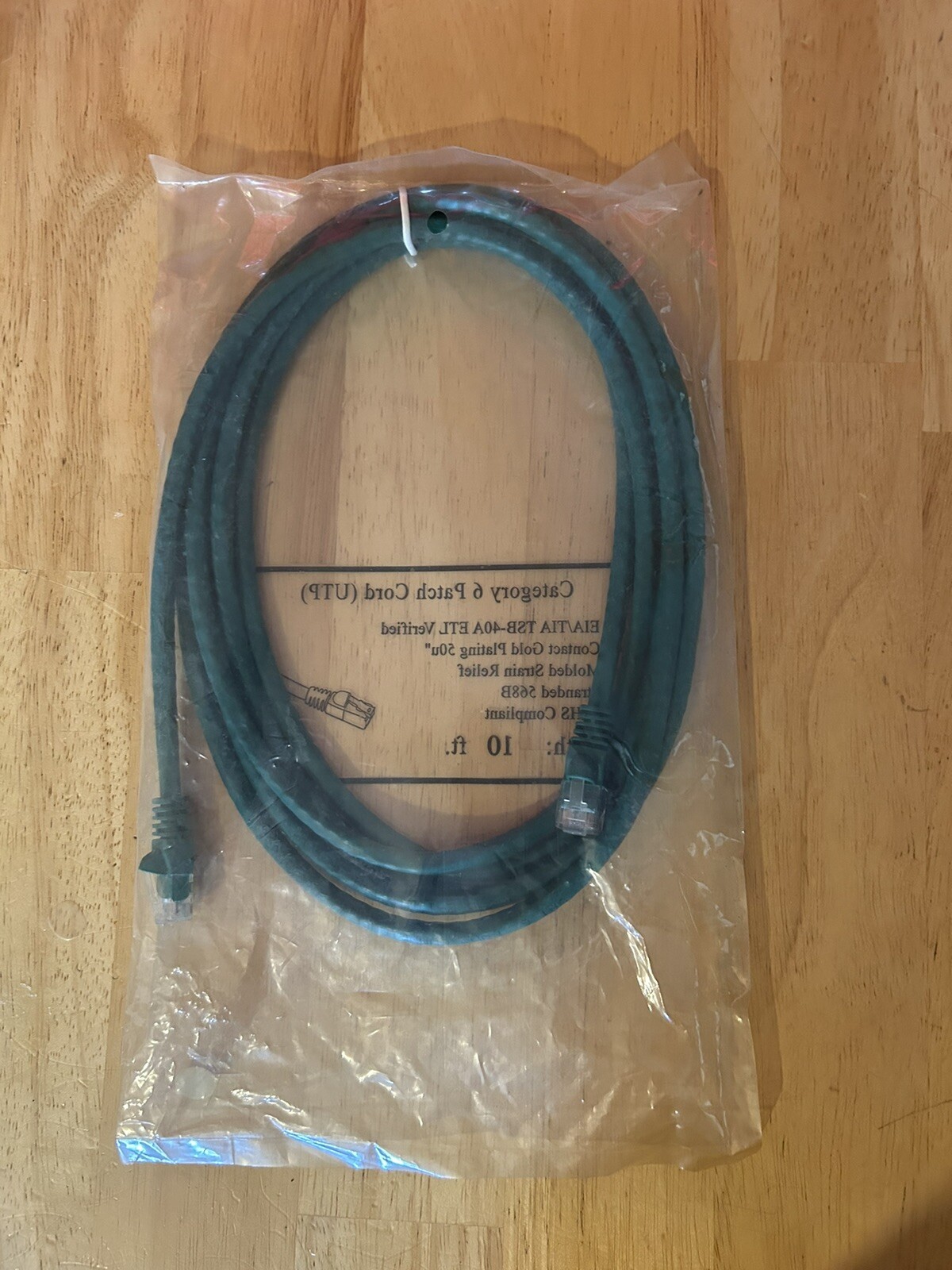 Category 6 CAT Patch Cord UTP EIA/TIA TSB-40A ETL Verified, 10ft