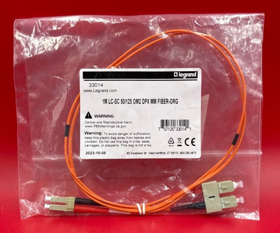 Cables to Go Fiber Optic OM2 LC-SC Patch Cable 1 meter 33014 ✅❤️️✅❤️️ BRAND NEW!