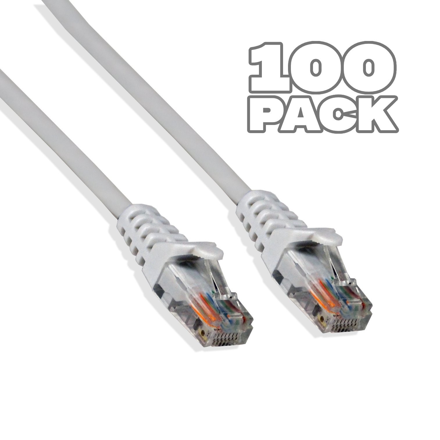 100 pack – 1ft Cat5 UTP Ethernet Network Patch Cable RJ45 Lan Patch Cord White