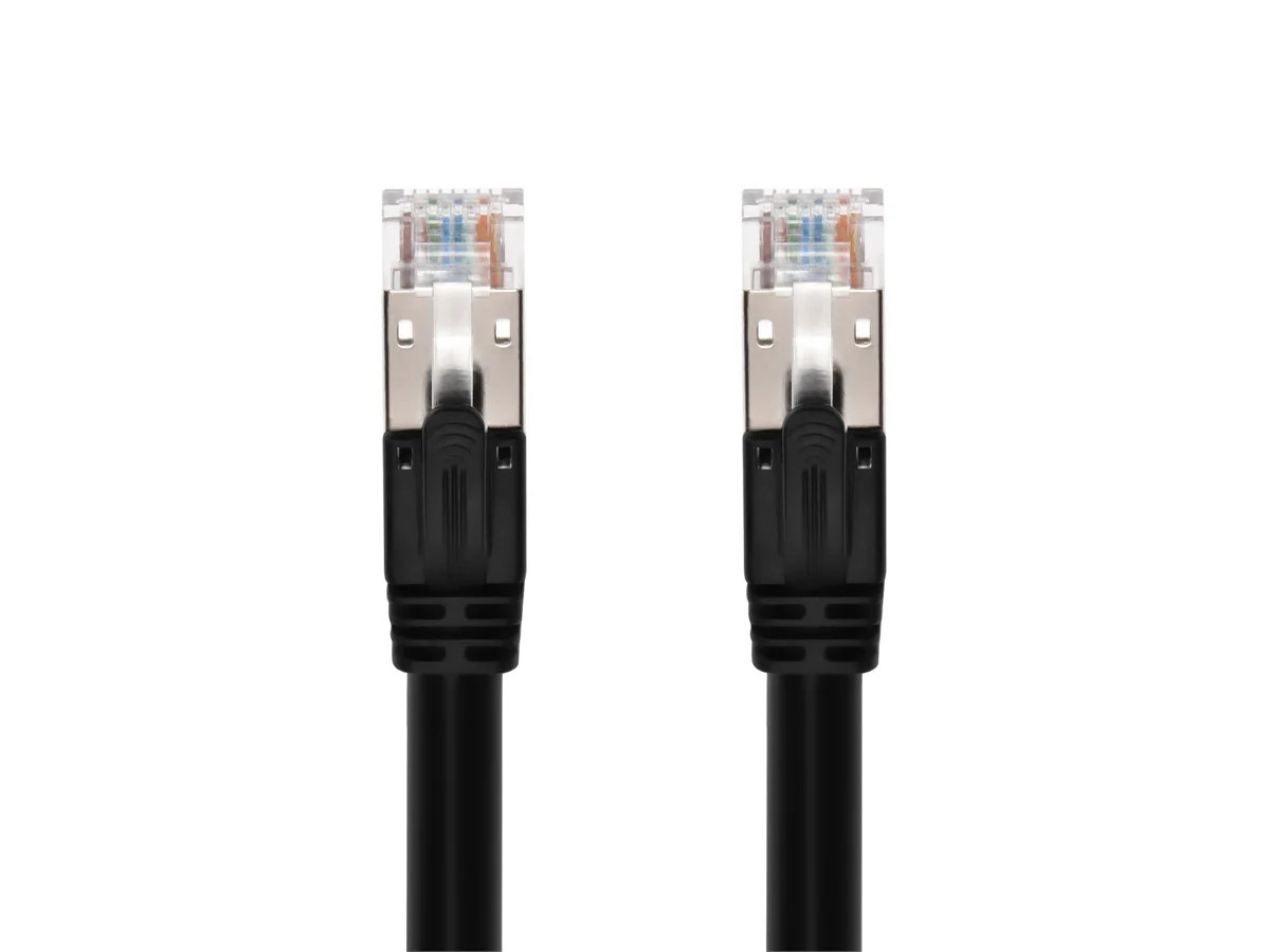 Monoprice Cat6A PoE Patch Cable 3 Feet Black 100W UTP 22AWG 500MHz Shielded RJ45