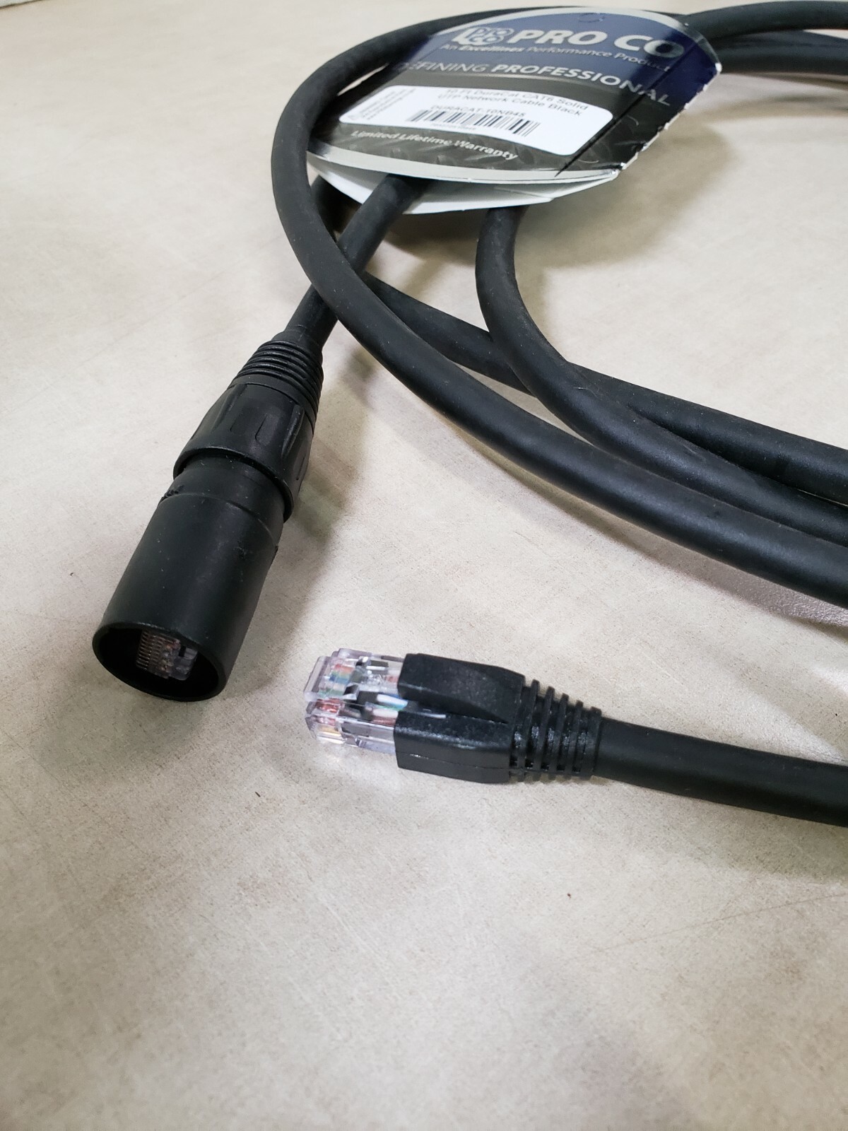 ProCo 10ft DuraCat CAT6 Solid UTP Network Cable Black