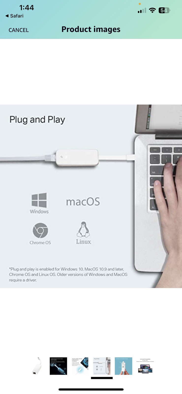 TP-Link USB C To Ethernet Adapter (UE300C) White