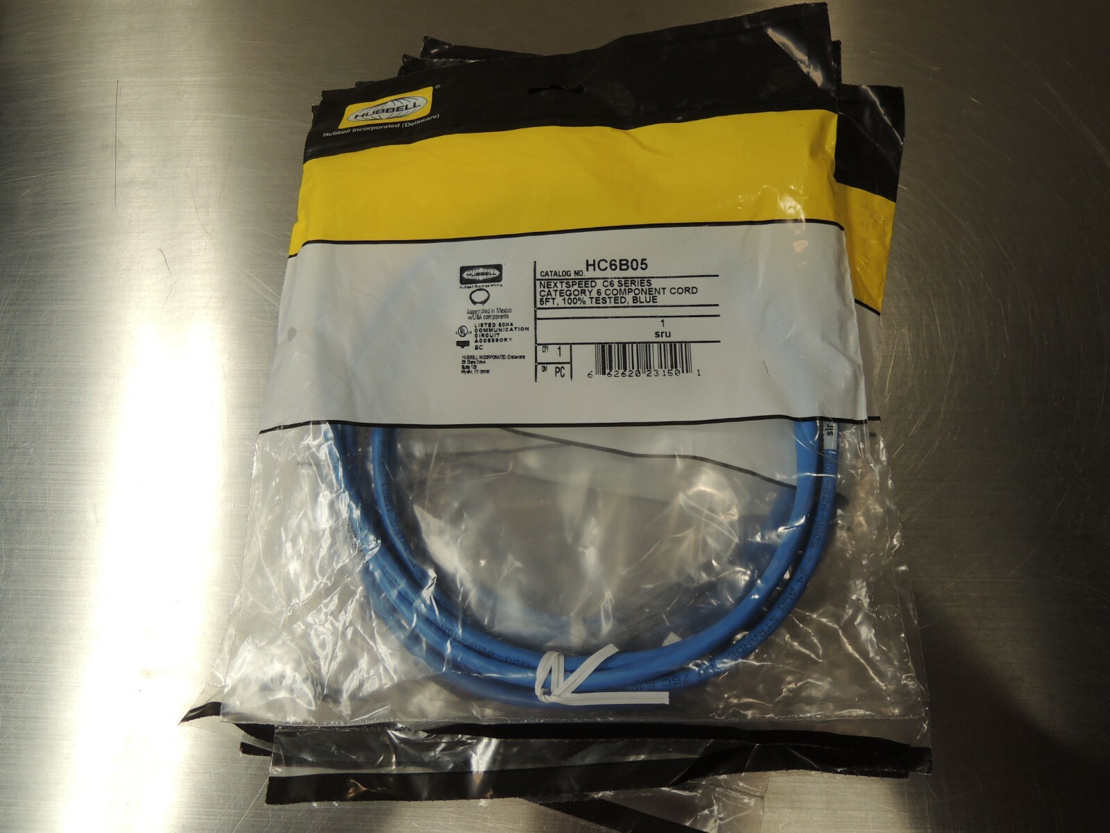 (9) Hubbell HC6B05 NEXTSPEED Universal Category 6 Patch Cord, 5′ Length, Blue