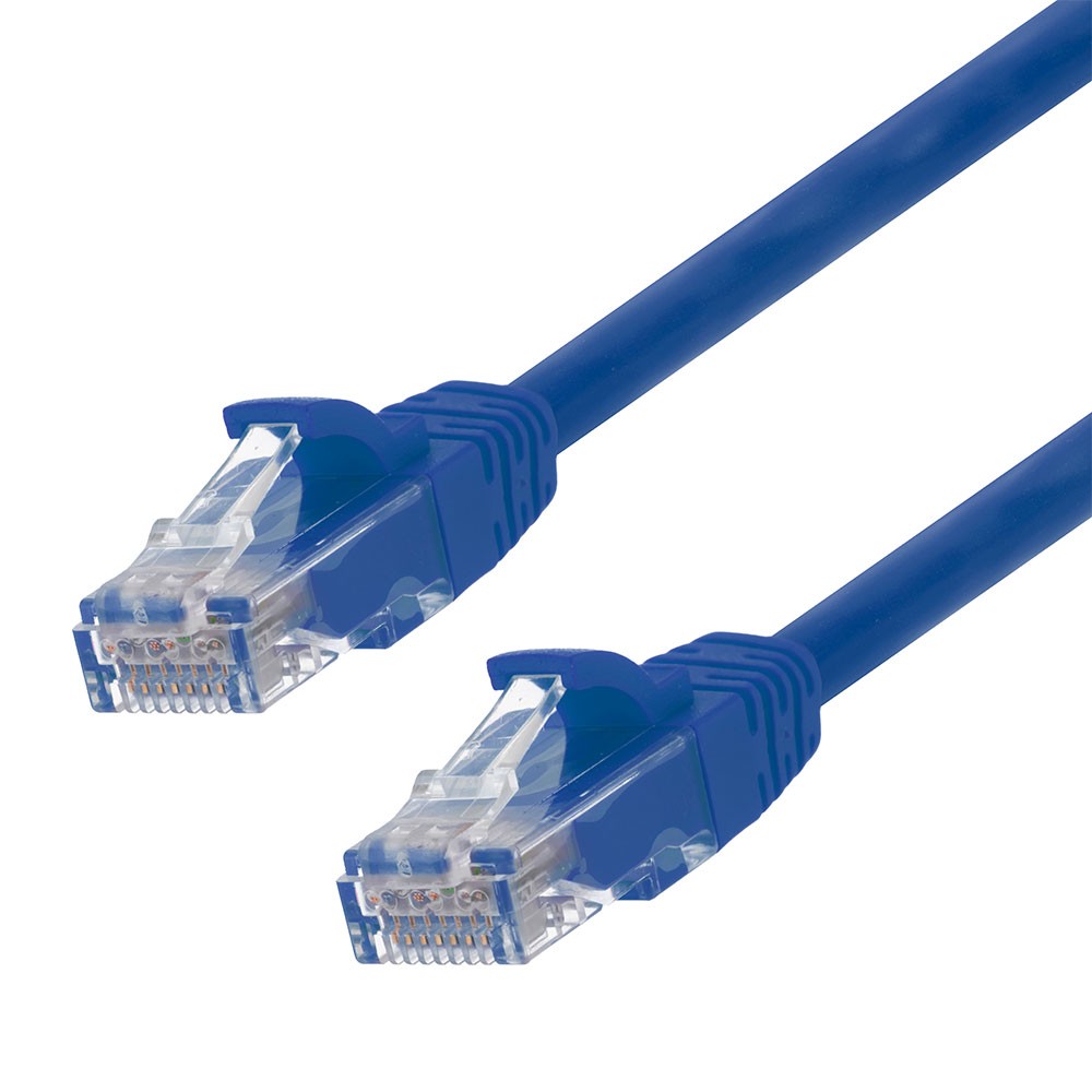 Ethernet Patch Cable CAT6A, UTP, 24AWG, 2 Ft, 10 pack, Blue