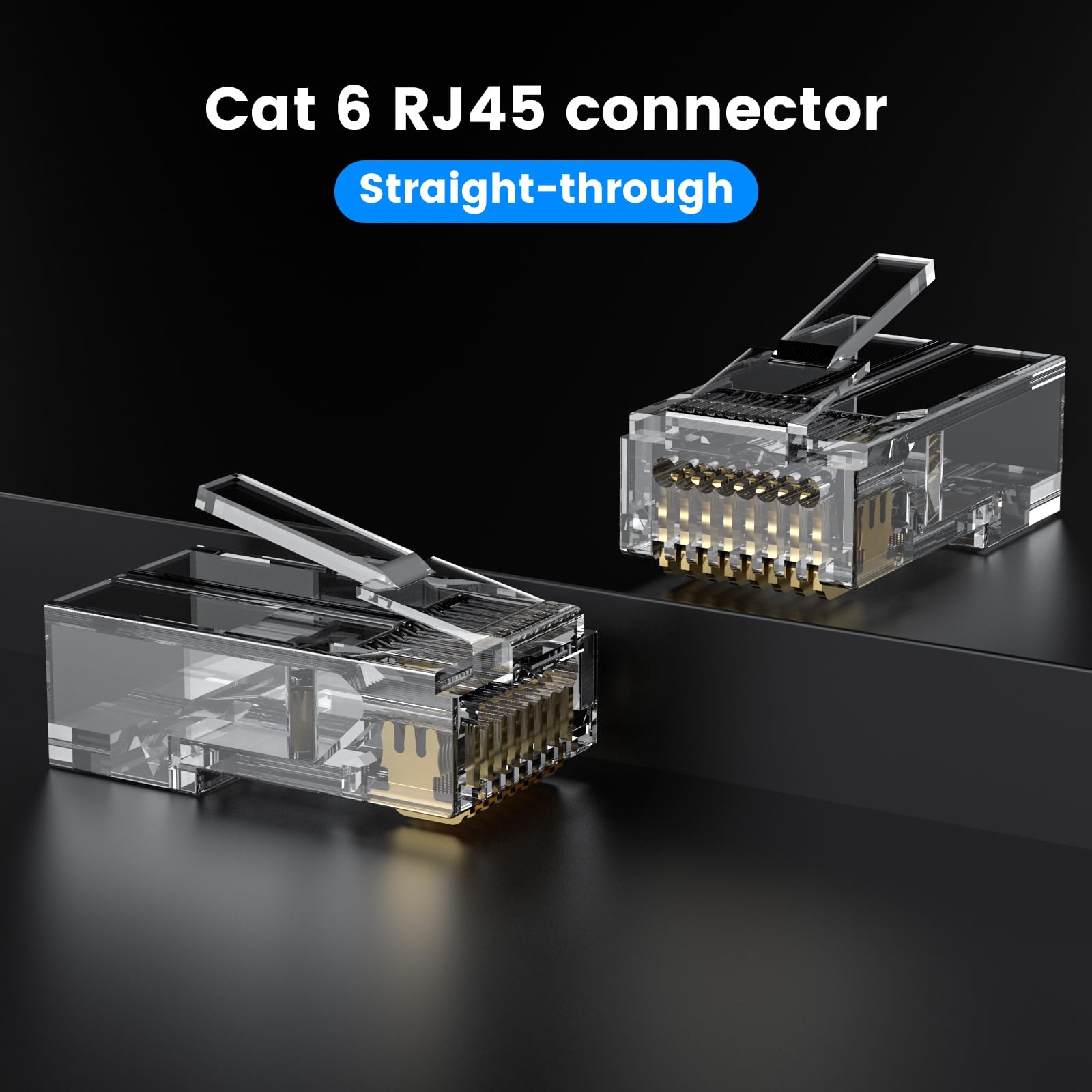 25 PCS RJ45 Cat6 Connectors Unshielded Modular Plug Solid Stranded UTP Cable