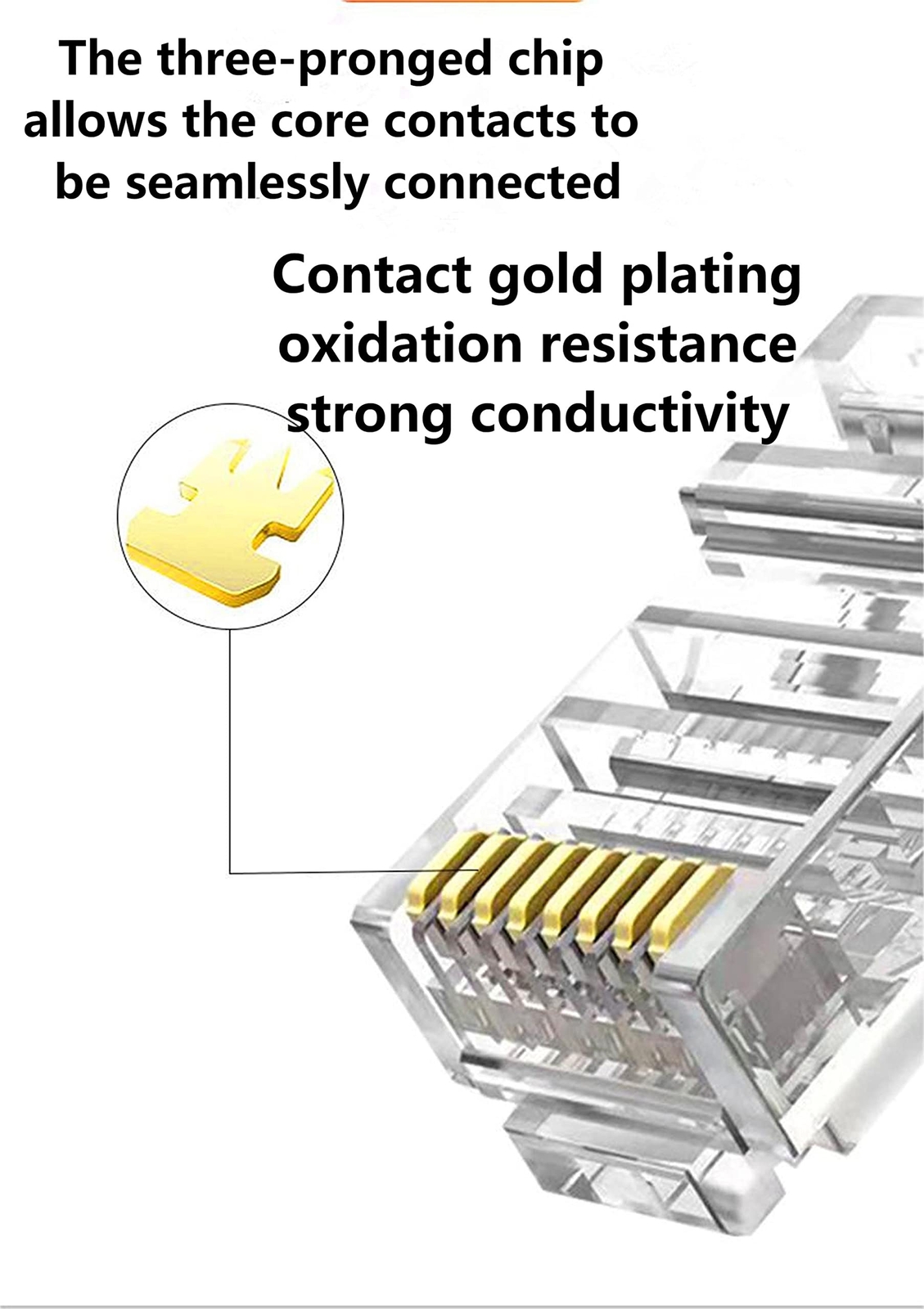 Rj45 Cat 6 Nonpass Through Network Plug Connector 8p8c Cat 6/6e Rj45 Gold Plated