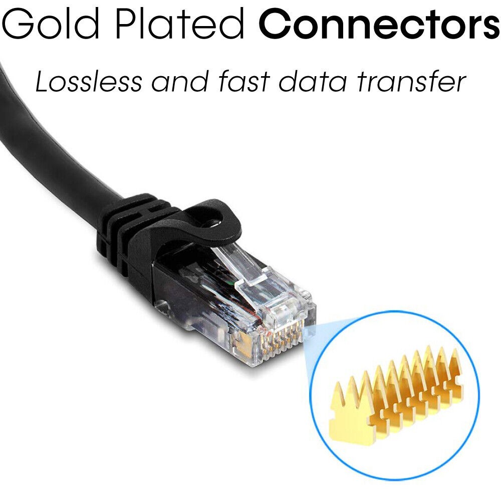 Black CAT6 Patch Cord Ethernet RJ45 Cat6 Cable Network Modem Internet Wire LOT