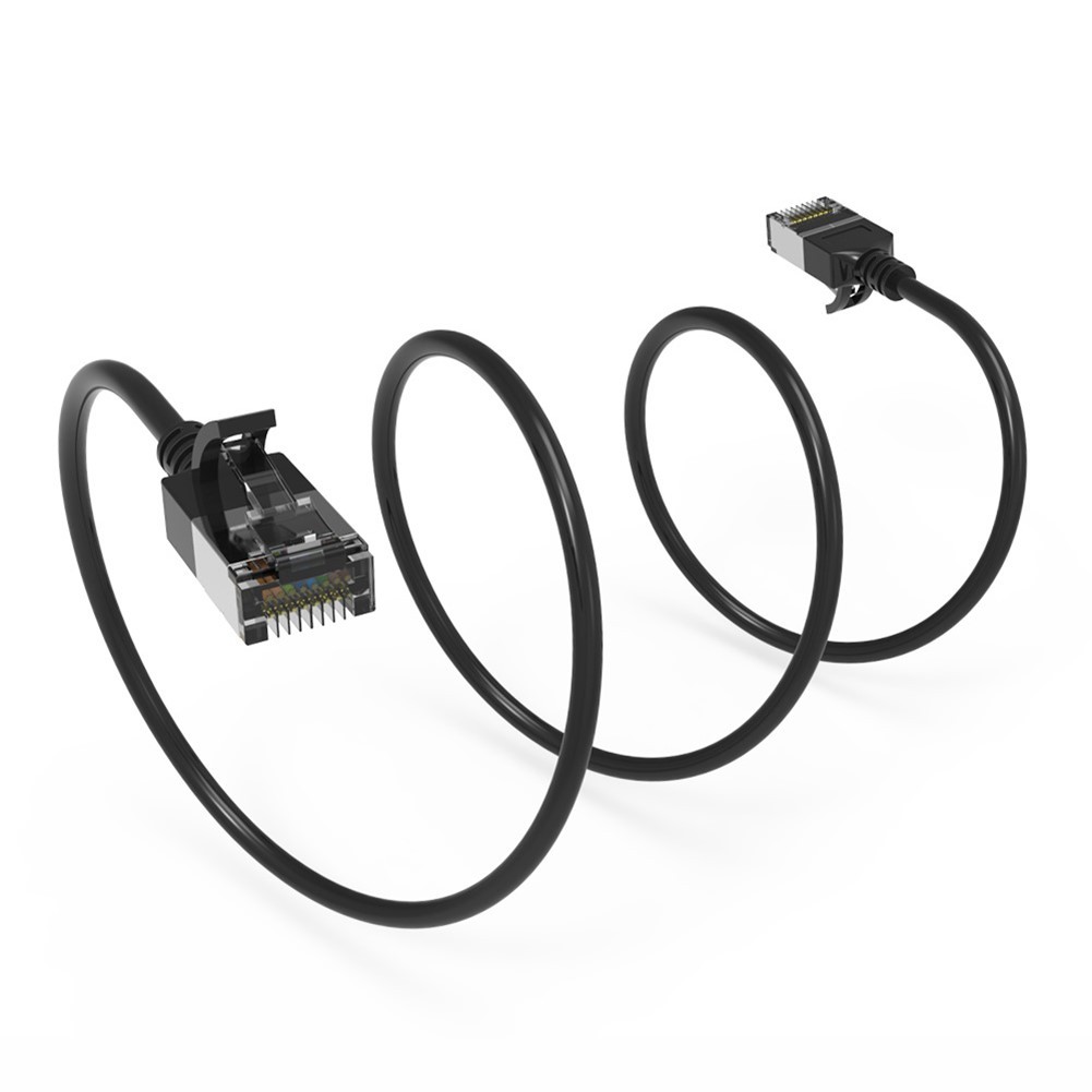 0.5-10FT Cat8 RJ45 Network LAN Ethernet Slim U/FTP Patch Cable Cord 30AWG Black