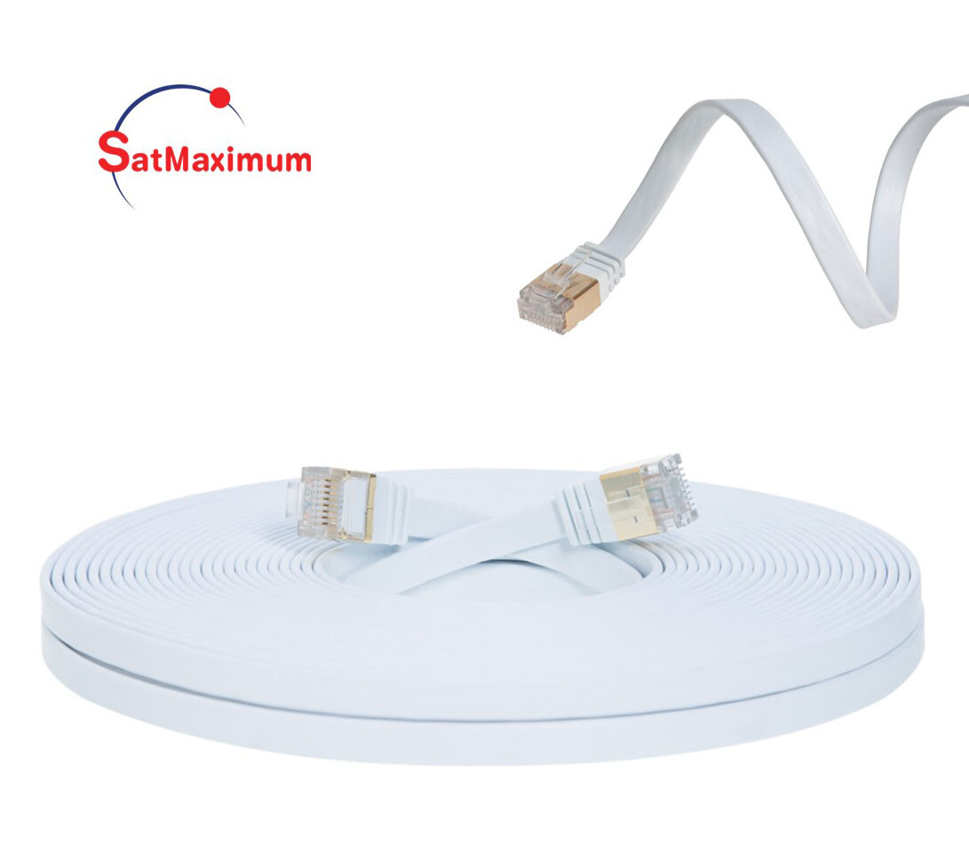 CAT7 Ultra Slim Flat SFTP Ethernet Patch Cable 10Gbps LAN Network Cord White Lot
