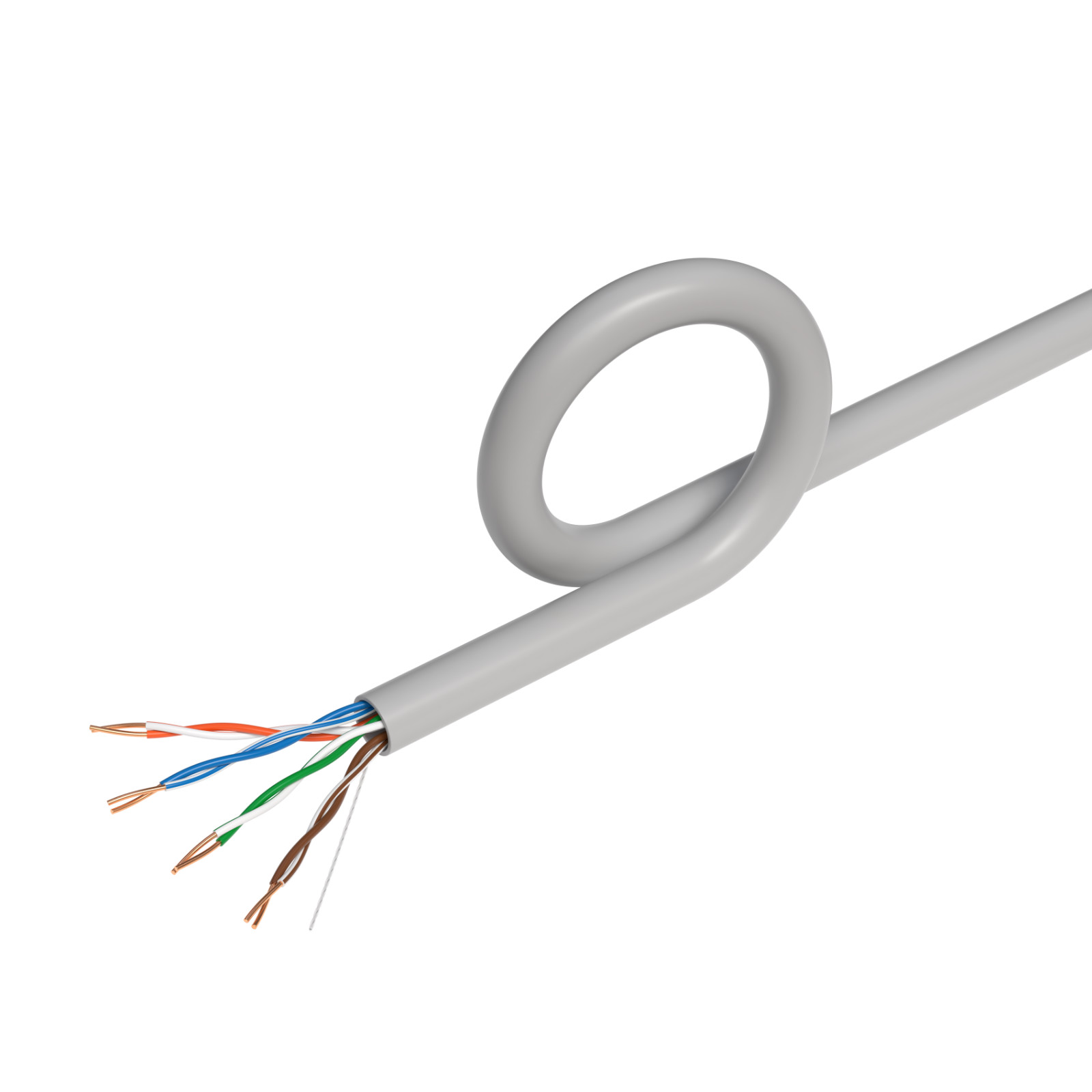 Cat5e 1000FT Gray UTP Ethernet Cable 24AWG Network LAN Solid Bulk Wire Pull Box