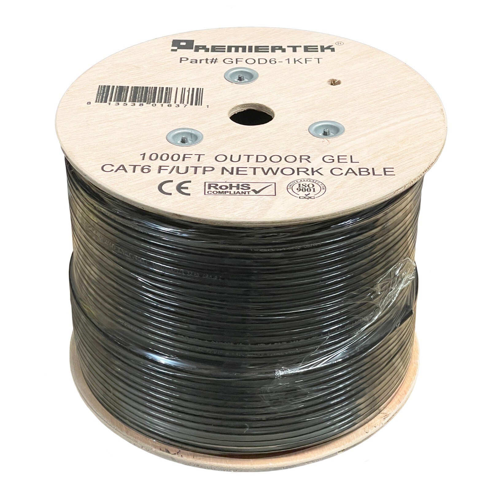 1000ft CAT6 Shielded F/UTP Gel Filled Outdoor Direct Burial UV Network LAN Cable