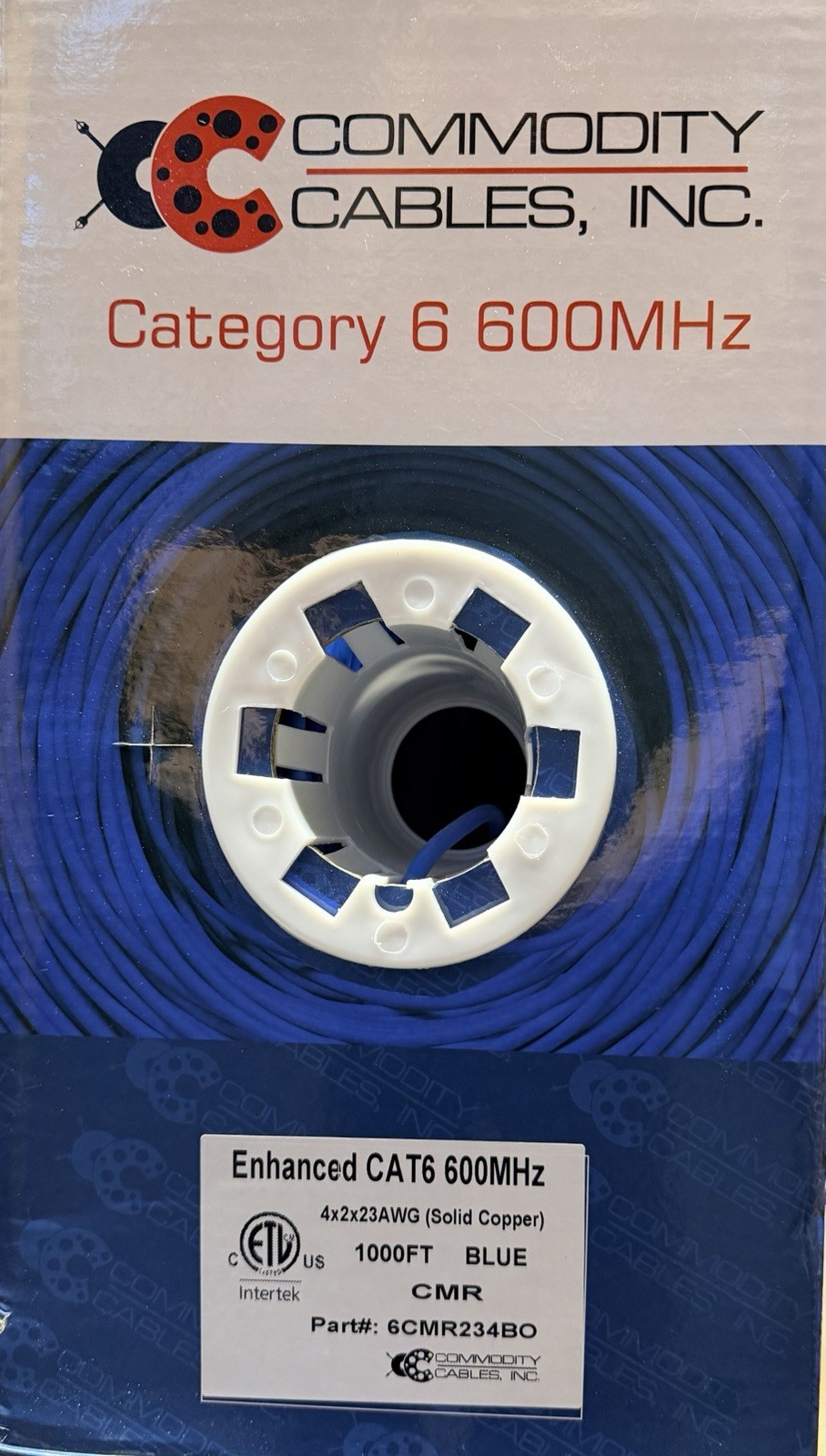 Commodity Cables, Inc. Category 6 Blue 600MHz CMR Riser Cable