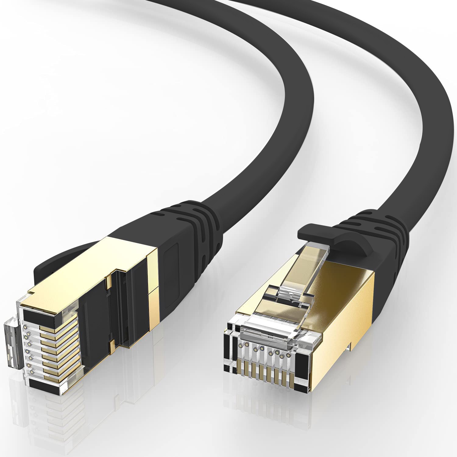 High Speed Cat 8 Ethernet Cable 40Gbps Gold Plated RJ45, Short 3 ft