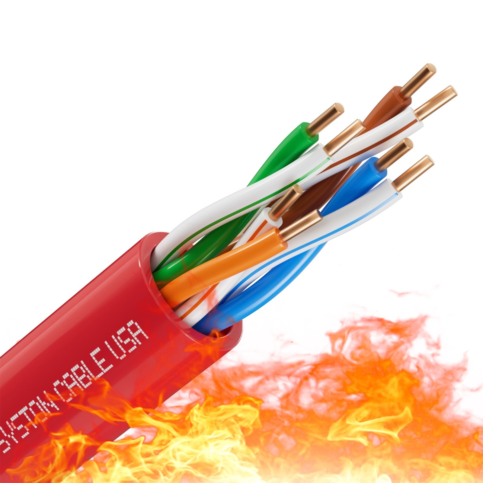 Syston Cat 5e Ethernet Network Cable 350MHz 24AWG UTP Solid Copper Wire-CMP Bulk