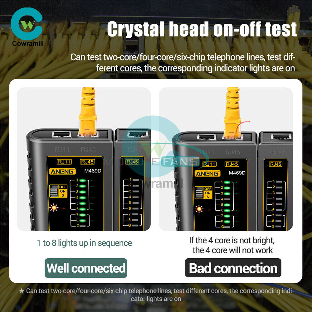 RJ45 Network Cable Lan Tester RJ45 RJ11 RJ12 CAT5 UTP LAN Cable Repair Tool