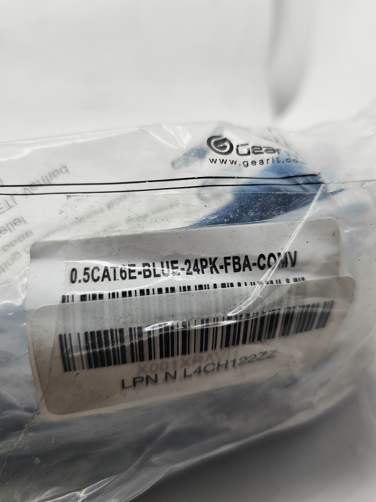 (QTY 24) GeatIt Cat 6 Ethernet Cable 0.5Ft Blue 0.5CAT6E-BLUE-24PK-FBA-COMV