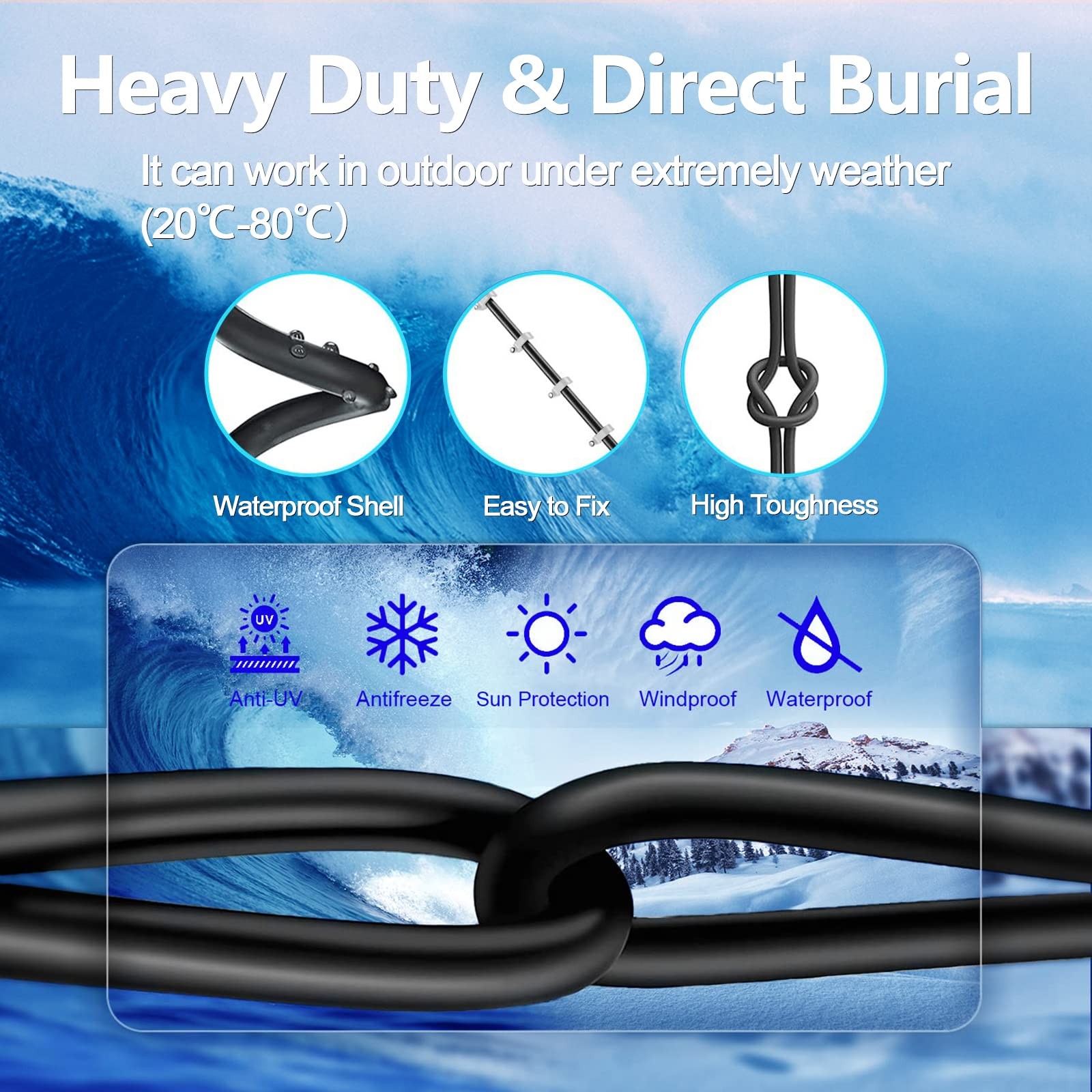 Cat 8 Ethernet Cable 50ft Indoor&outdoor Heavy Duty High Speed 26awg Internet Ne