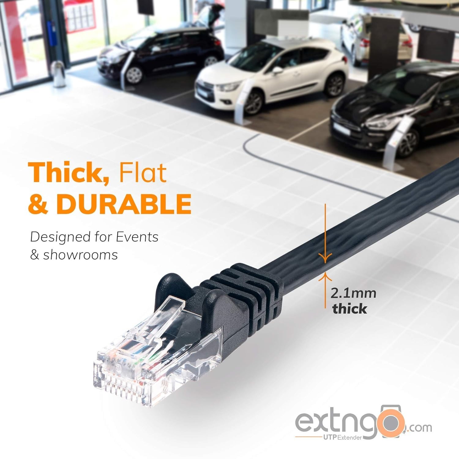 EXTNGO Retractable Network Cable Extender, 50 Ft (15 Meter) CAT 6 Ethernet Cable