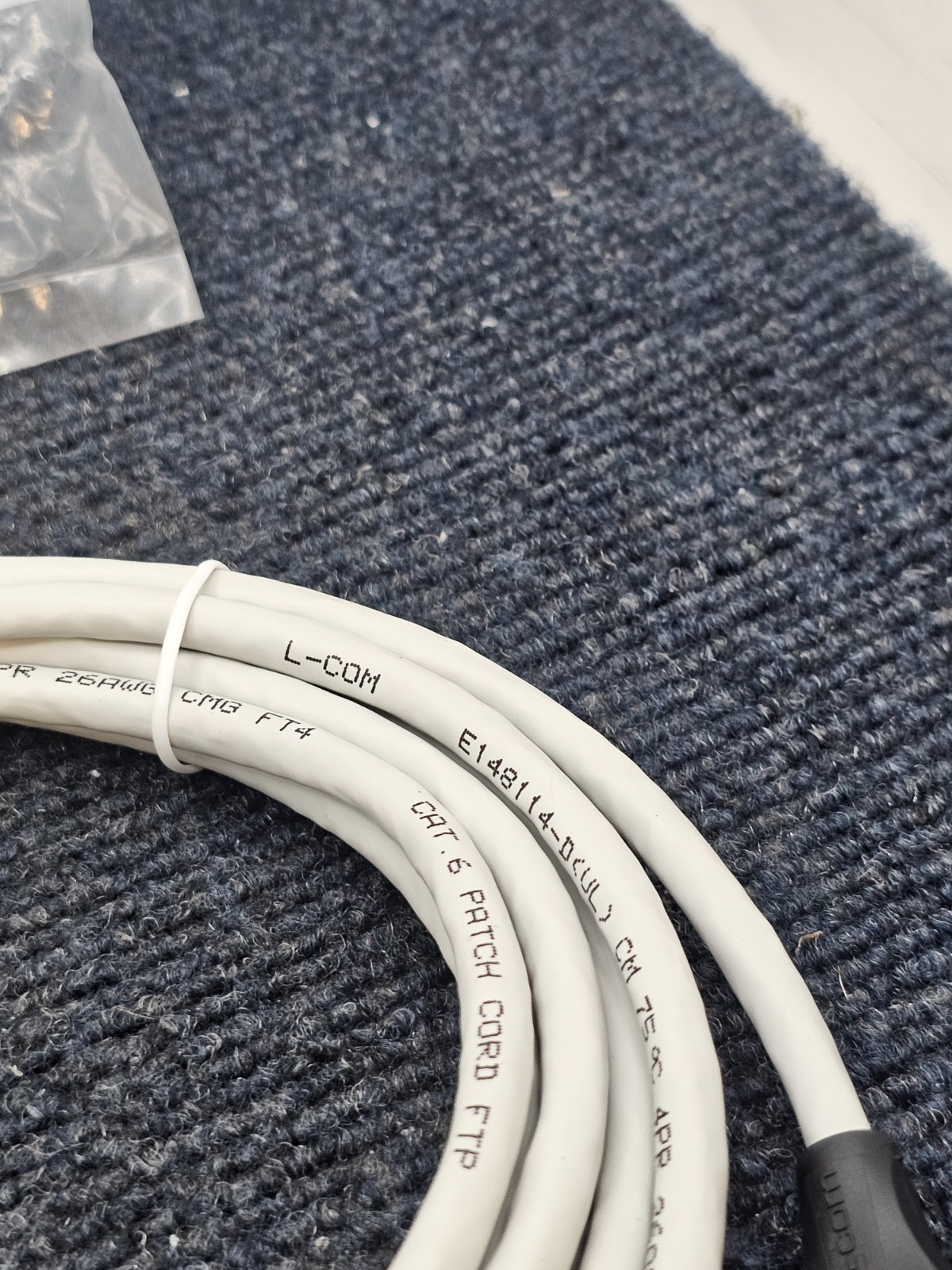 L-COM TRD695SCR-10 10FT Shielded Cat 6 Cable, RJ45 / RJ45 PVC Jacket Gray