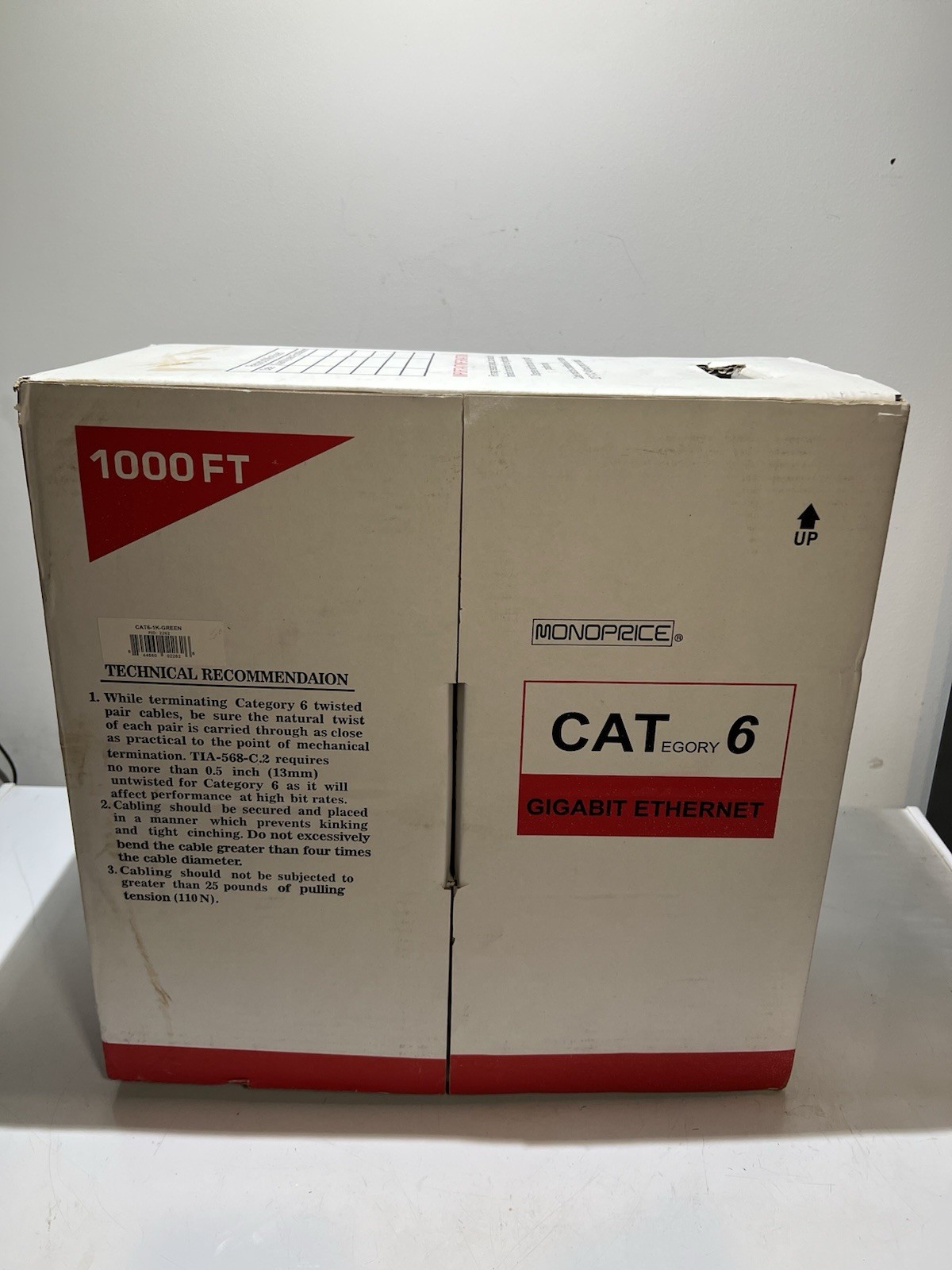 Cat6 Ethernet Bulk Cable Solid 550Mhz UTP CMR 23AWG Blue Wire- Over 85% New