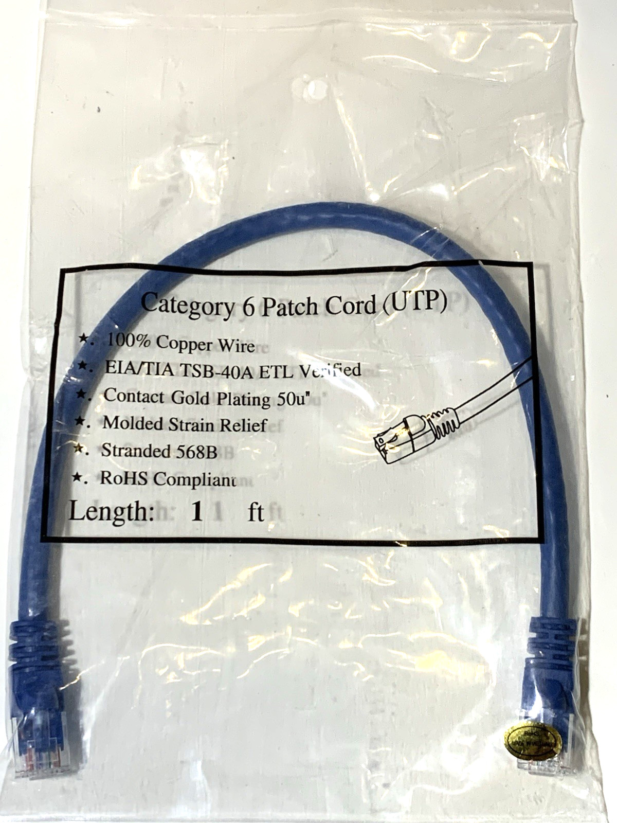 CAT6 ETHERNET PATCH CABLE 100% COPPER CATEGORY 4 CORD for LAPTOP PC MODEM ROUTER