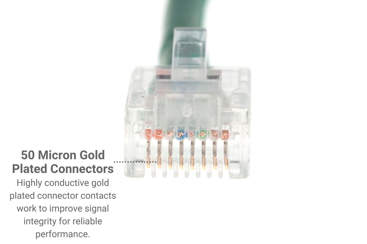 CAT5e Ethernet Patch Cable, Non-Booted, 2Foot, Green – Lifetime Warranty
