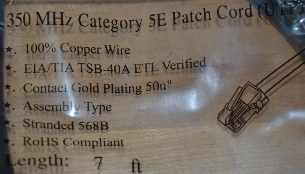 Lot of 50 New 7-Foot 350 MHz Category 5E Patch Cord (UTP) Black Cat5 Cat5e RJ45
