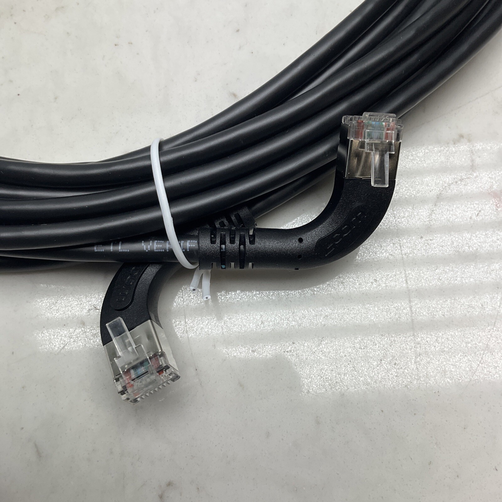 6 Pk L-Com TRD815SRA14BLK-25 Cat 5E RJ45 Ethernet Patch Cord Right Angle 25′ ft