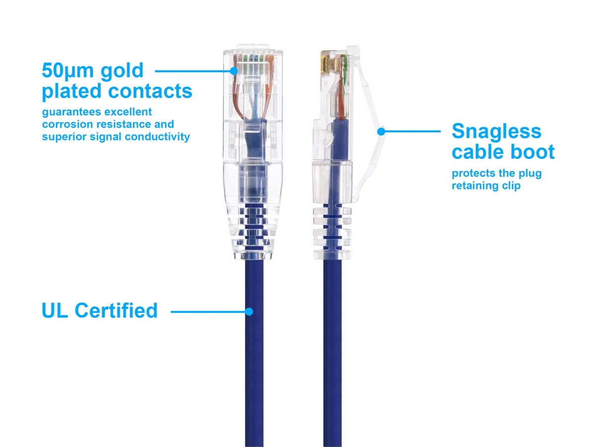 Monoprice Cat6 Ethernet Patch Cable – 10 feet – Purple | Snagless RJ45 Stranded